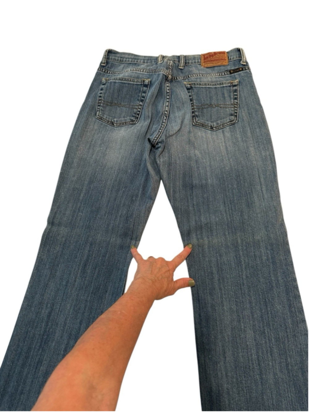 Lucky Brand Distressed Jeans Easy Rider Womens Size 10 / 30 X 33 Blue Bootcut - Picture 6 of 16
